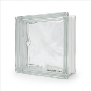 Bloco de Vidro Incolor Ondulado – 19x19x8cm