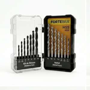 Kit de Brocas Misto ForteBra – HSS Madeira e Metal (16 Peças)